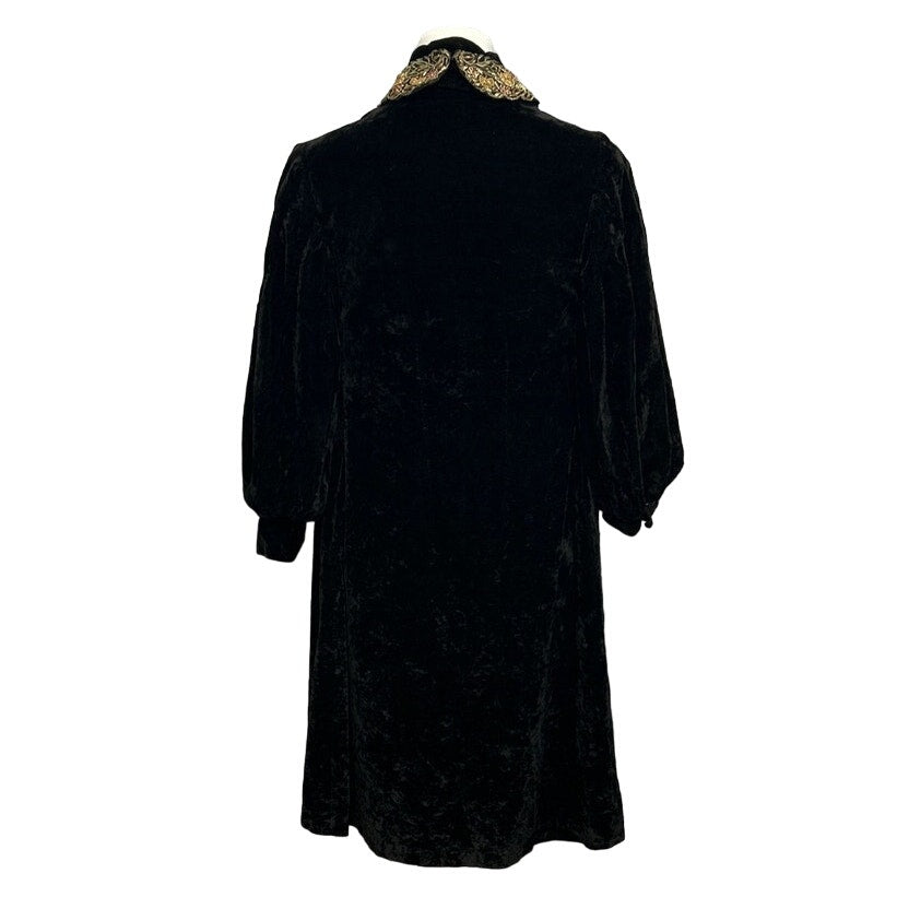 Vintage Womens Small Handmade Soft Velour Lined Long Sleeve Jacket w Collar