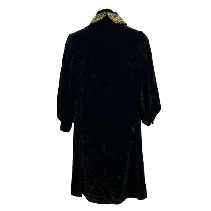 Vintage Womens Small Handmade Soft Velour Lined Long Sleeve Jacket w Collar