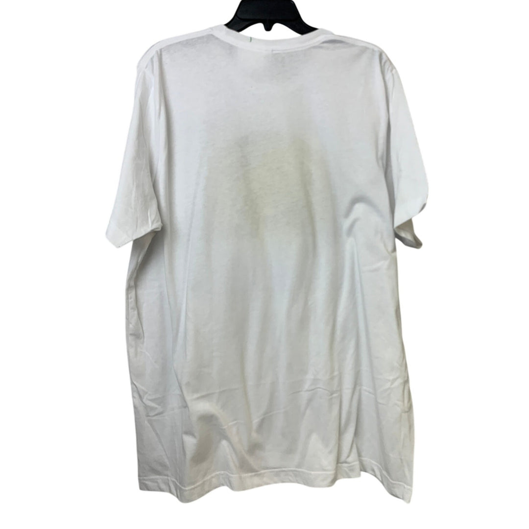 New Hand Printed Womens 2XL White Jesus He Is Risen Easter Crew Neck Tee Shirt
