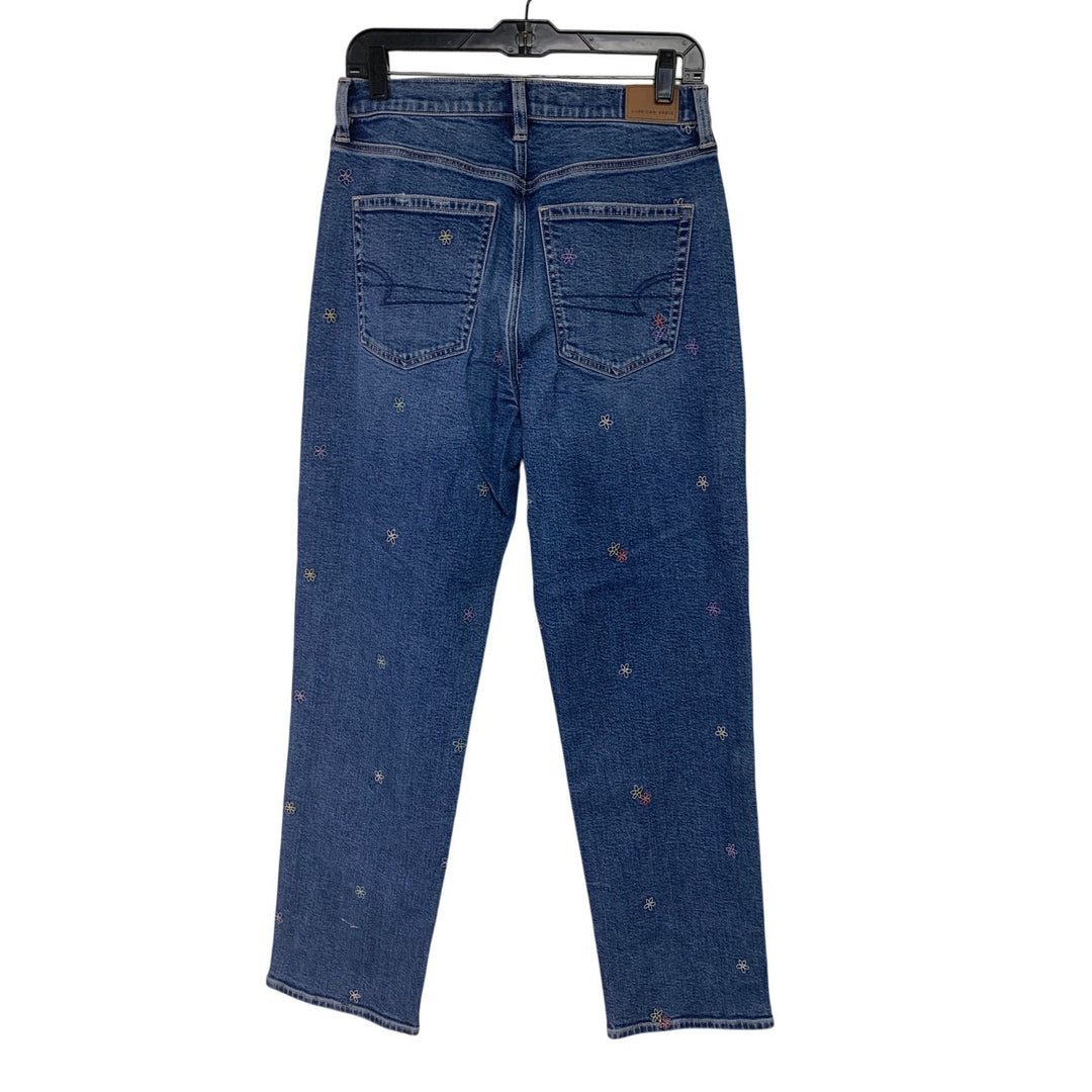 New American Eagle Womens Size 8 Highest Rise 90s Boyfriend Floral Denim Jeans