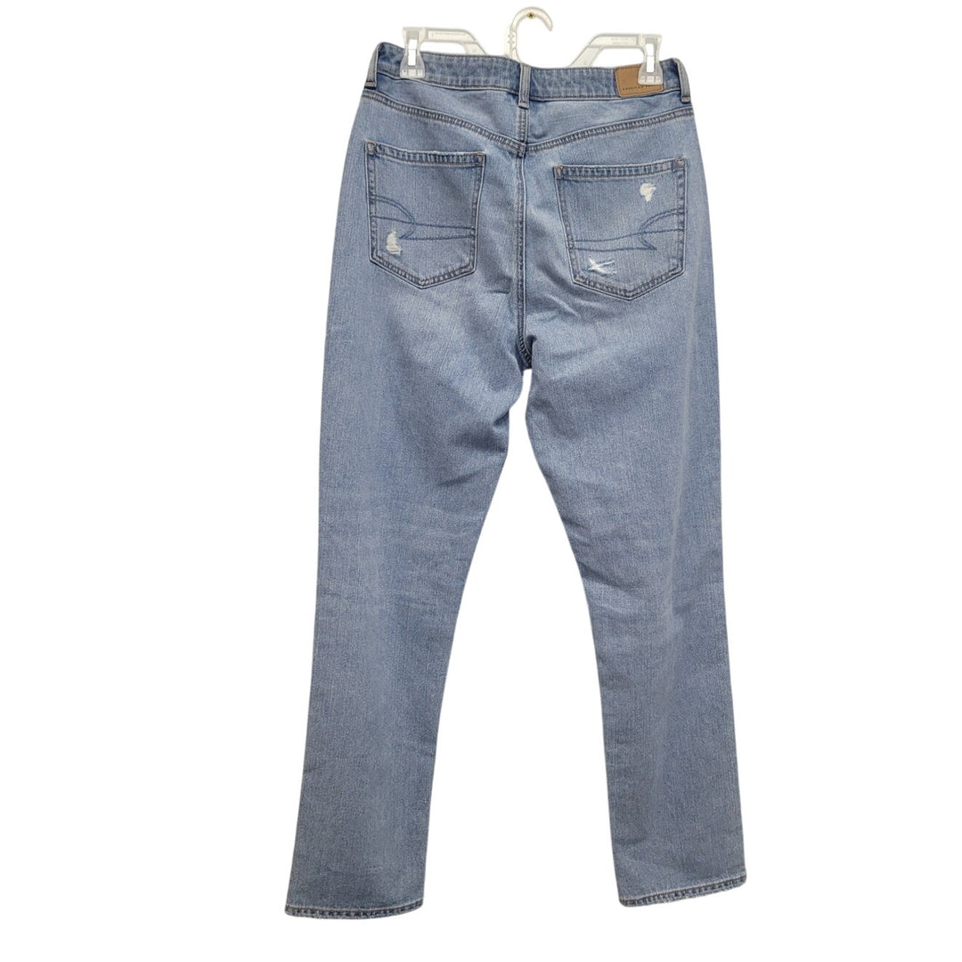 New American Eagle Size 00 Regular Factory Distressed Mom Jean Denim Blue Jeans