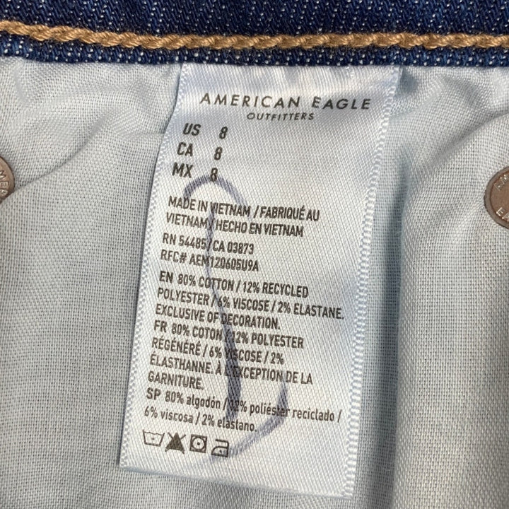 New American Eagle Womens Size 8 Perfect Mini Distressed Hem Denim Jean Skirt