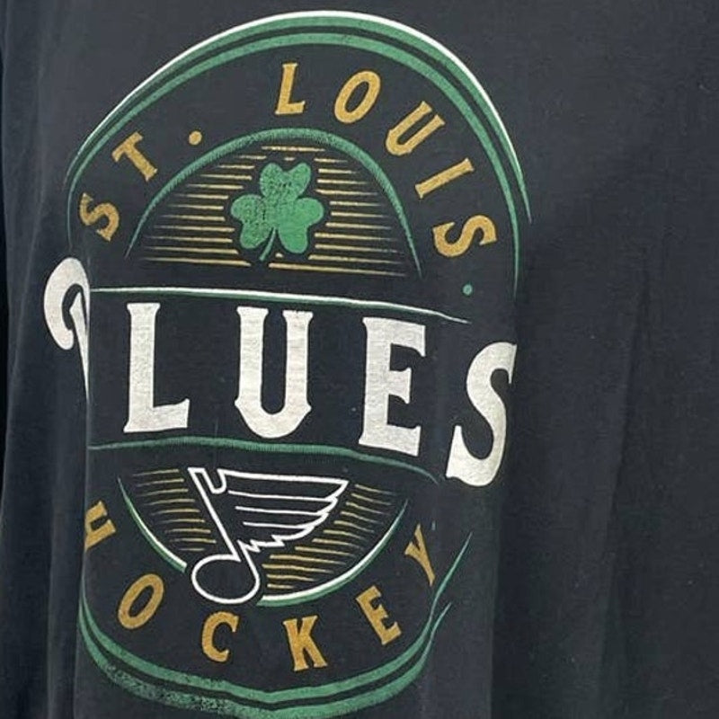 St Louis Blues Hockey Mens 3XL Shamrock Short Sleeve 100% Cotton Tee Shirt