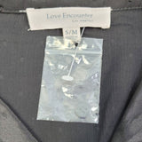 New Love Encounter Womens S Long Sleeve Partially Lined Button Up Sheer Shirt