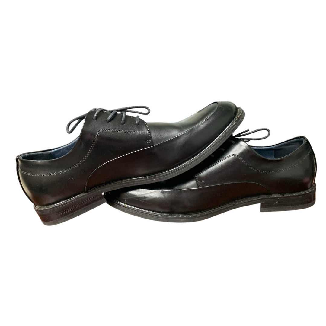Bruno Marc Mens 10.5 Black Faux Leather Lace Up Oxford Dressy Formal Shoes