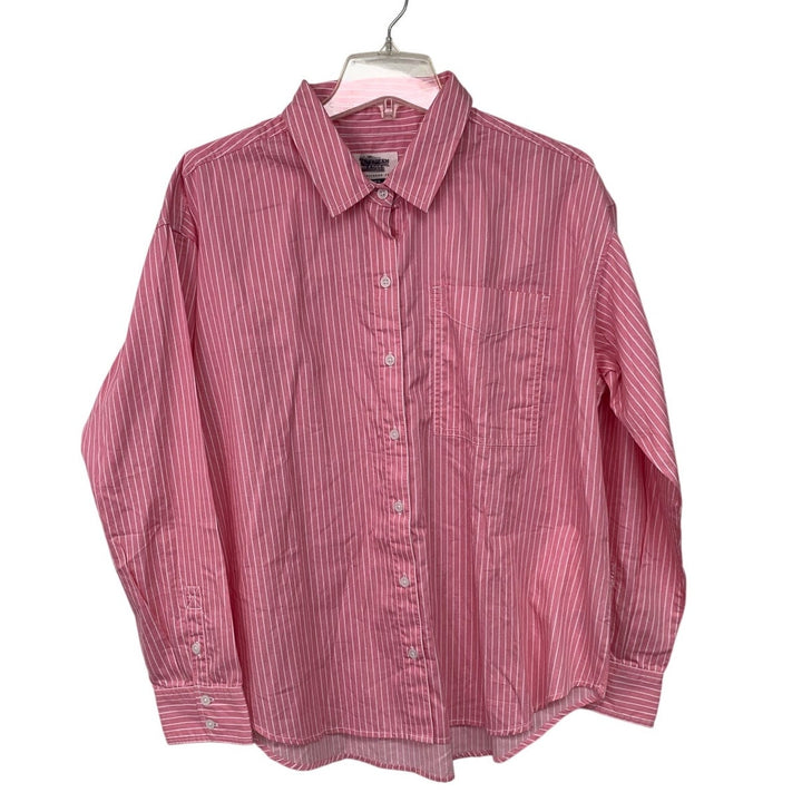 2 New American Eagle Womens Medium Striped Long Sleeve Button Down Shirts