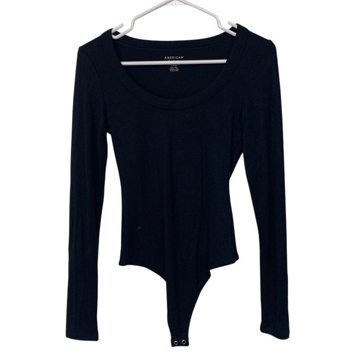 New American Eagle Womens Small Long Sleeve Scoop Neck Snap Closure Bodysuit