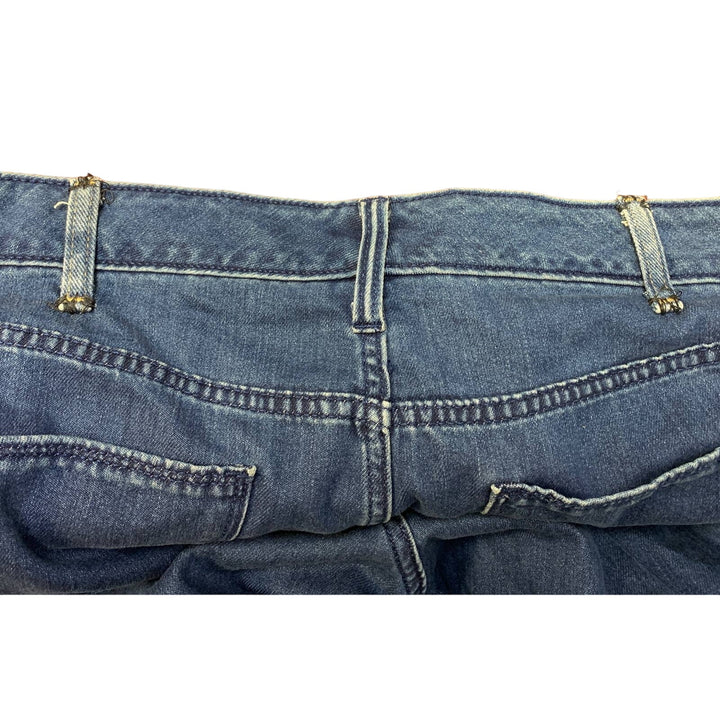 Universal Thread Womens 22W Cropped Hook Eye Closure Stretch Denim Blue Jeans