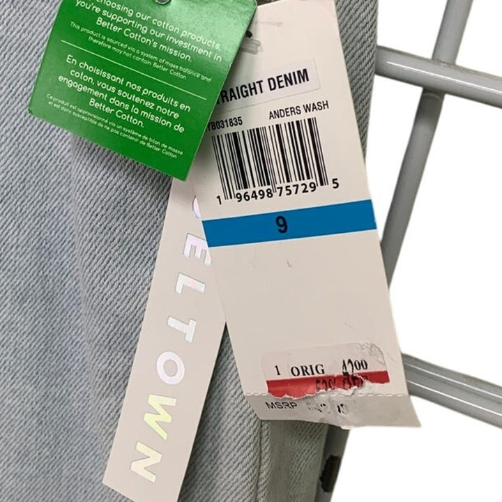 New Tinseltown Juniors Size 9 High Rise Slim Lite Wash Straight Denim Blue Jeans