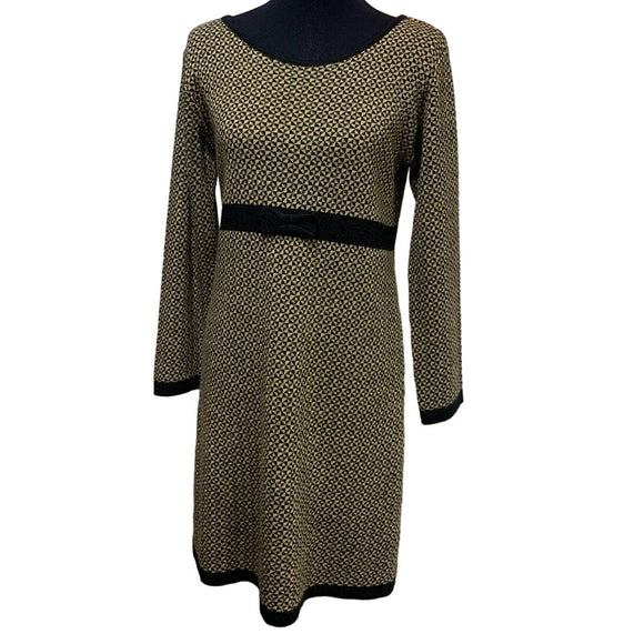 Chiaramente Medium Made In Italy Wool Blend Long Sleeve Sweater Dress Bow Detail