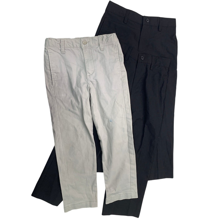 3 New Cat &amp; Jack Boys 6 Adjustable Waist Suit Pants Slim Straight Khakis
