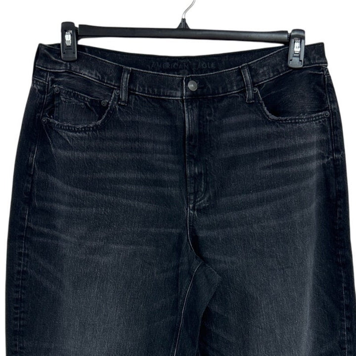 New American Eagle Womens 18 Regular Black Cotton Blend Denim Balloon Jeans