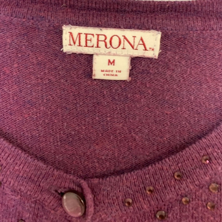 Lot of 2 Divided Merona Womens Medium Button Up Open Long Sleeve Knit Cardigans