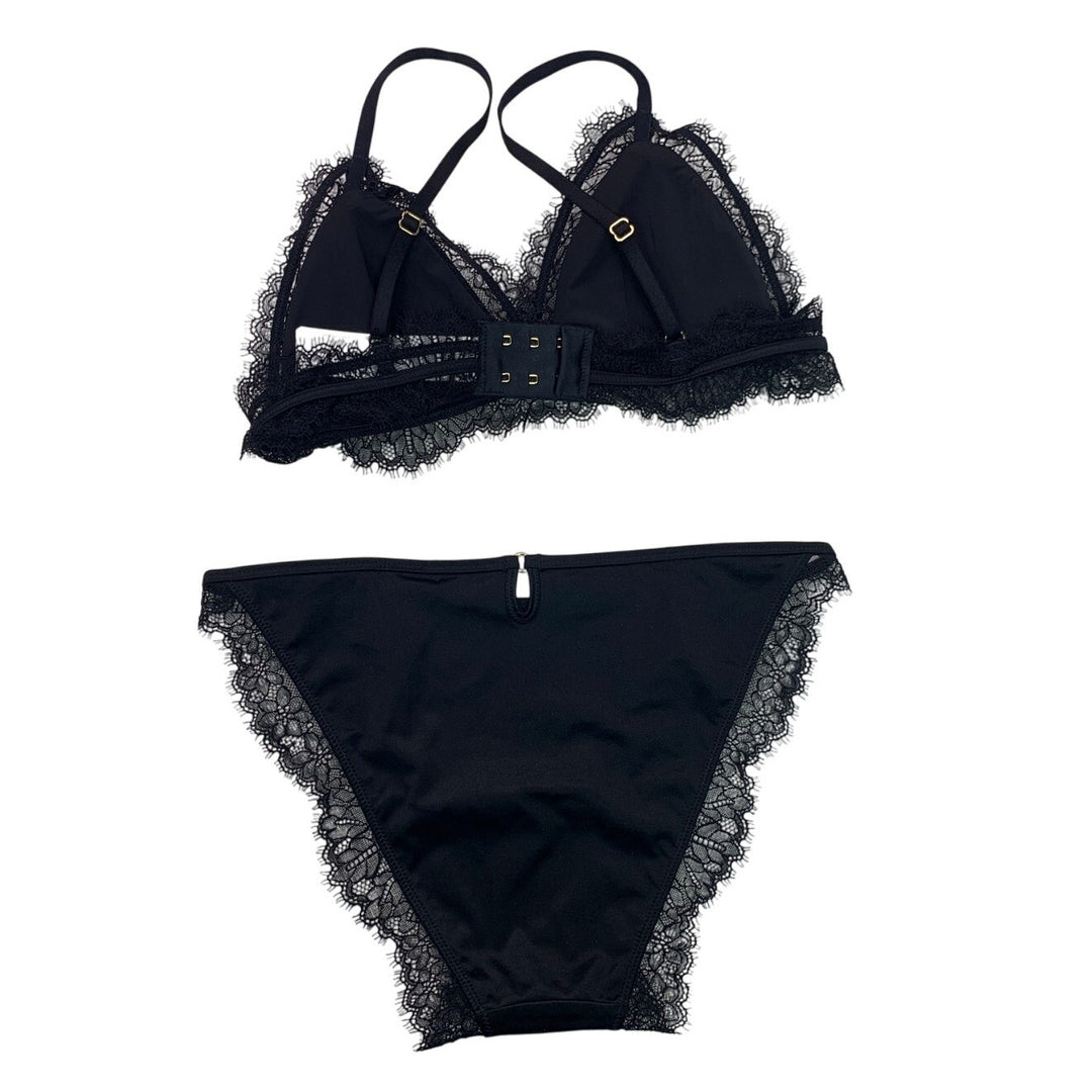 New Aerie Womens Small Wire Free Padded Back Clasp Bra Lace Bikini Underwear Set