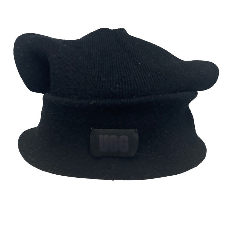 UGG Mens One Size Black Knit Polyester Blend Stocking Folded Brim Hat Cap