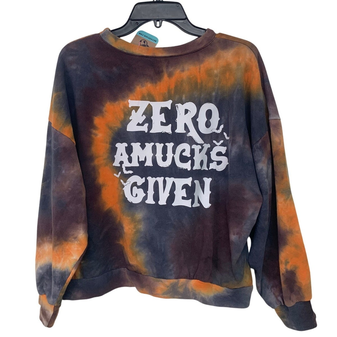 Upcycled Handprinted Womens Large Hocus Pocus Zero Amucks Given Sweatshirt