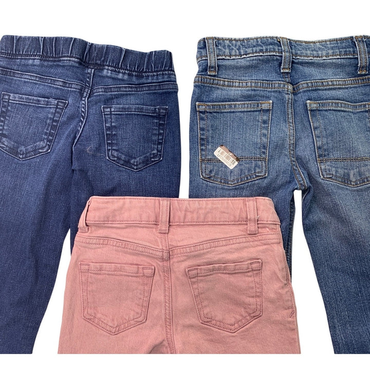 3 New Cat &amp; Jack Girls Size 5 Cotton Blend Flare Boot Cut Distressed Denim Jeans
