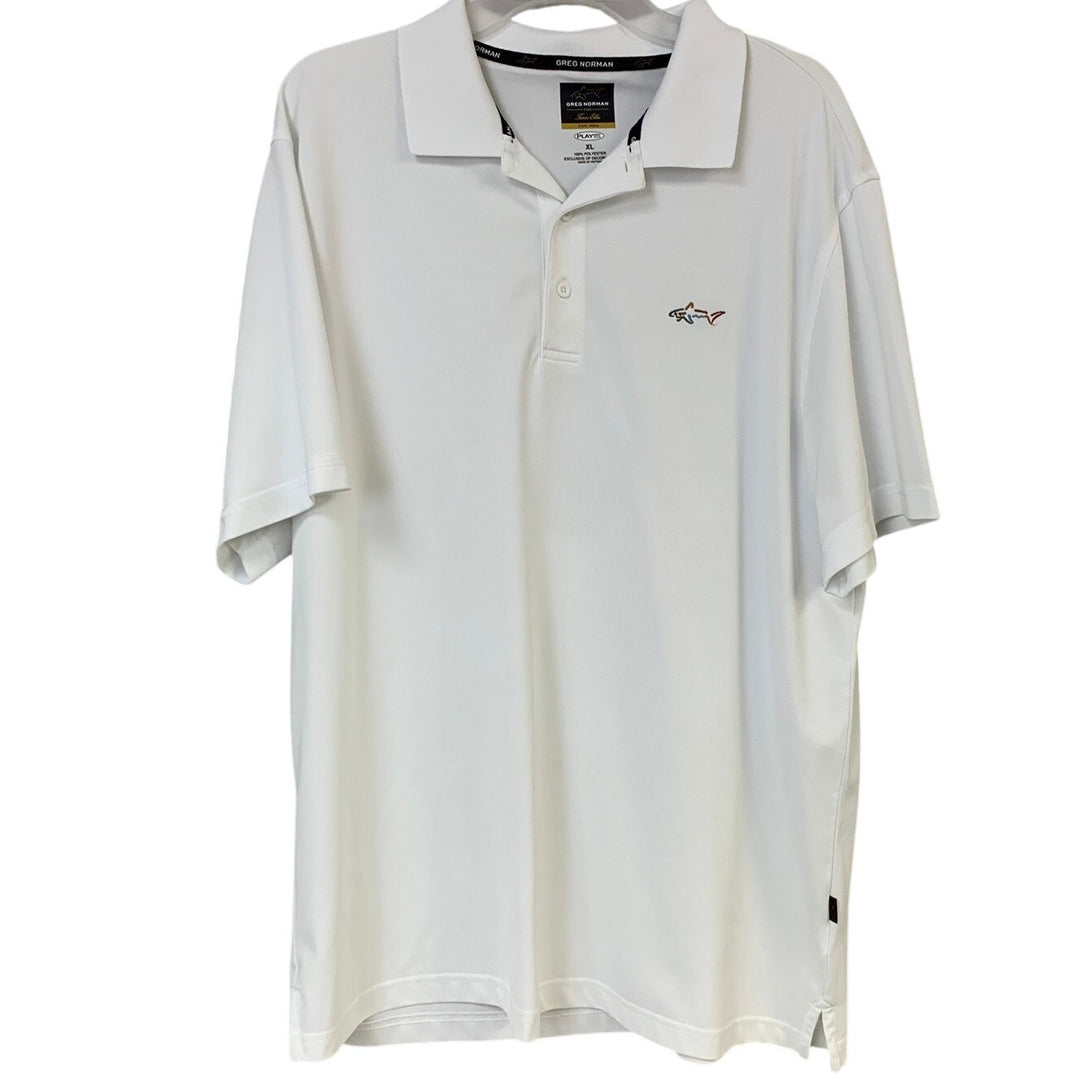 Lot of 2 Greg Norman Tasso Elba Mens XL Striped Short Sleeve Polo Shirts