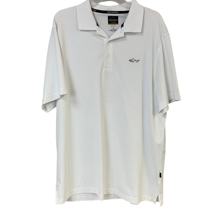 Lot of 2 Greg Norman Tasso Elba Mens XL Striped Short Sleeve Polo Shirts