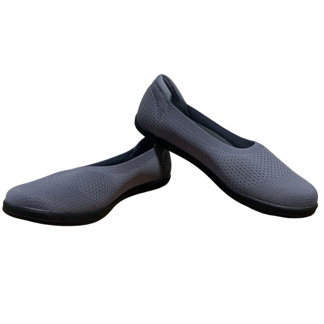 Whitin Womens Size 8 Gray Mesh Ballet Flats Closed Round Toe Slip On Shoes