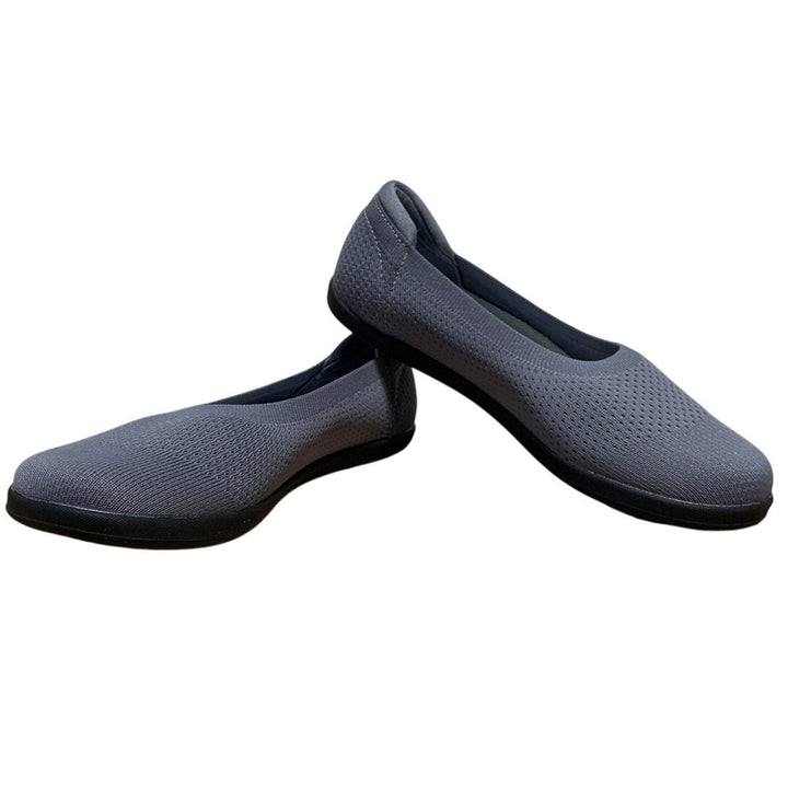 Whitin Womens Size 8 Gray Mesh Ballet Flats Closed Round Toe Slip On Shoes