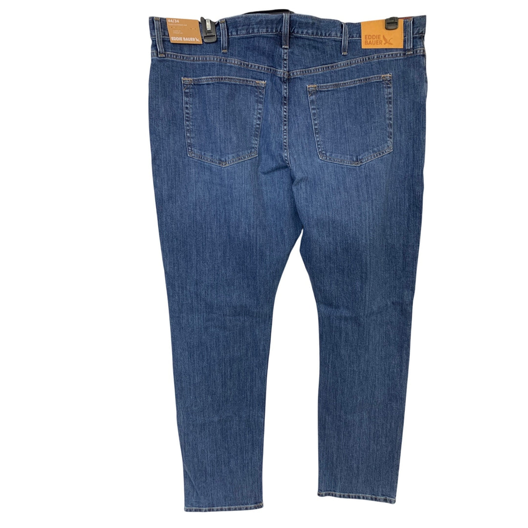 New Eddie Bauer Mens 44/34 H2LOW Classic Fit Straight Leg Stretch Cotton Jeans