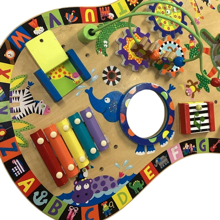 Alex Jr Large Wood Elephant Bead Trail Alphabet Gears Tactile Playset 26x18x9