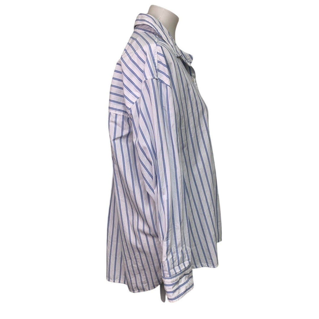 New American Eagle Womens XXL Striped Long Sleeve Collared Button Up Shirt