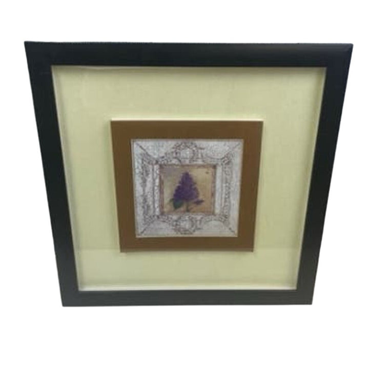 Rustic Flower Pansy Hyacynth Violet Square Matted Framed Wall Art Artwork Pair