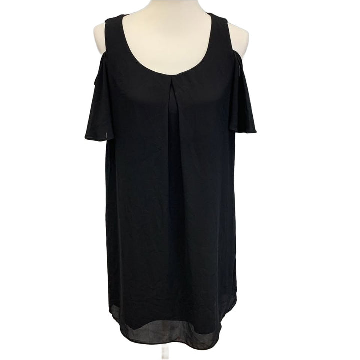 By &amp; By Womens Large 100% Polyester Scoop Neck Cold Shoulder Sheath Dress