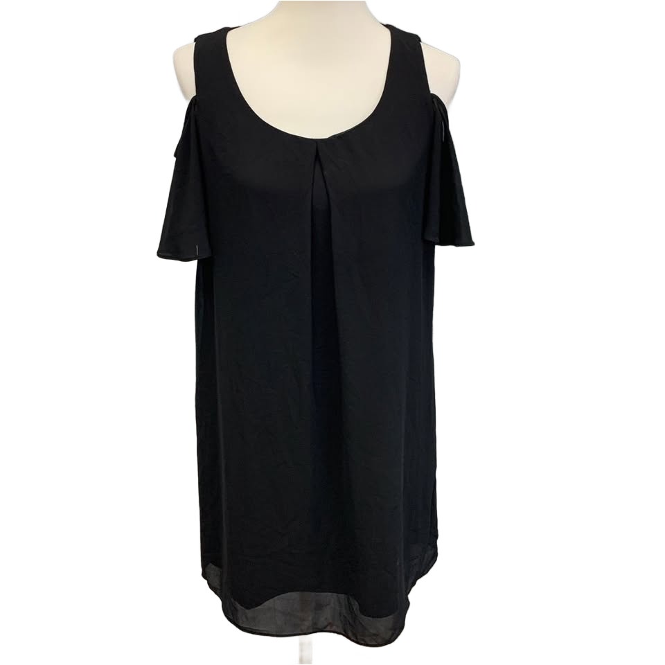 By &amp; By Womens Large 100% Polyester Scoop Neck Cold Shoulder Sheath Dress