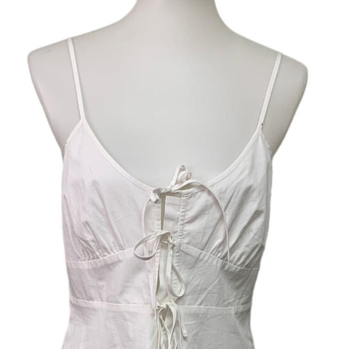 New American Eagle Womens Medium White Front Tie Adjustable Strap Dress