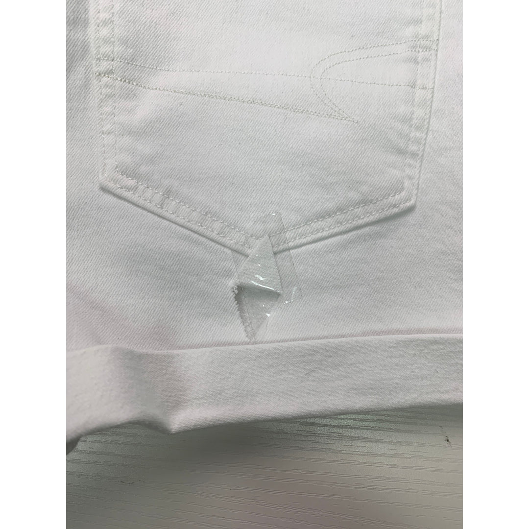 New American Eagle Womens Size 8 White Mom Short Jorts Denim Jean Shorts
