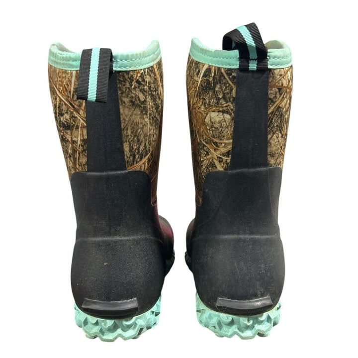 Trudave Womens Size 9 Green Camo Rubber Boots Mid Calf Round Toe Shoes