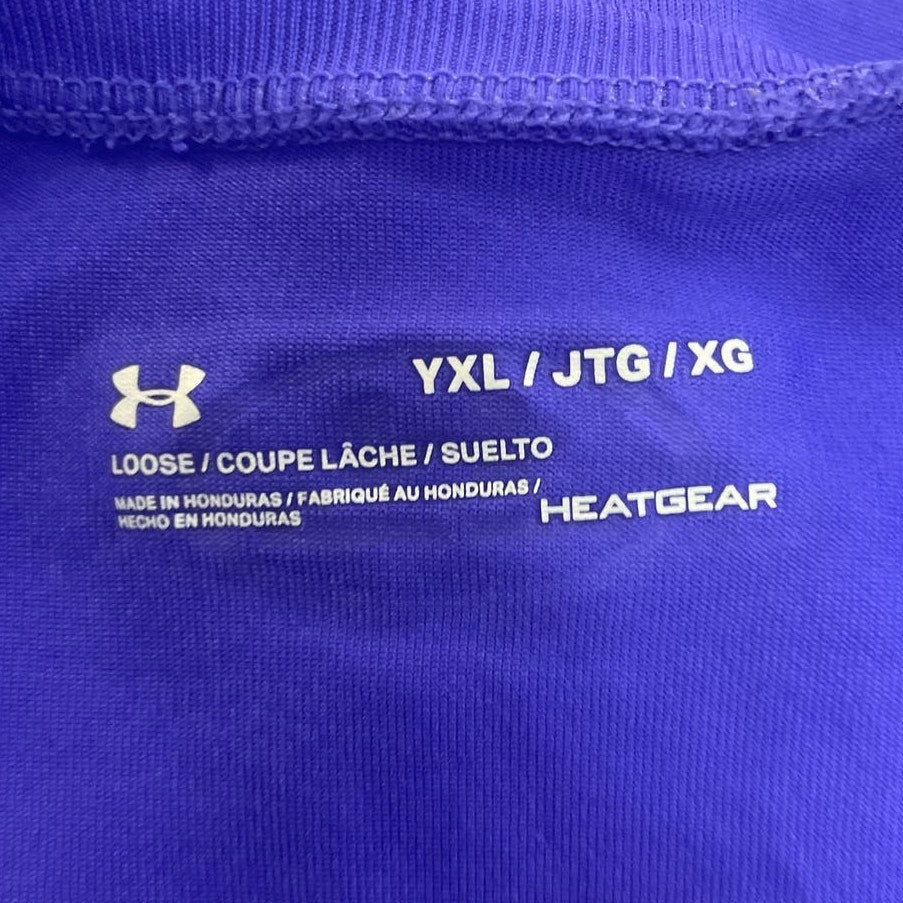 Under Armour Youth XL Long Sleeve Metallic Logo Loose Heatgear Athletic Tee