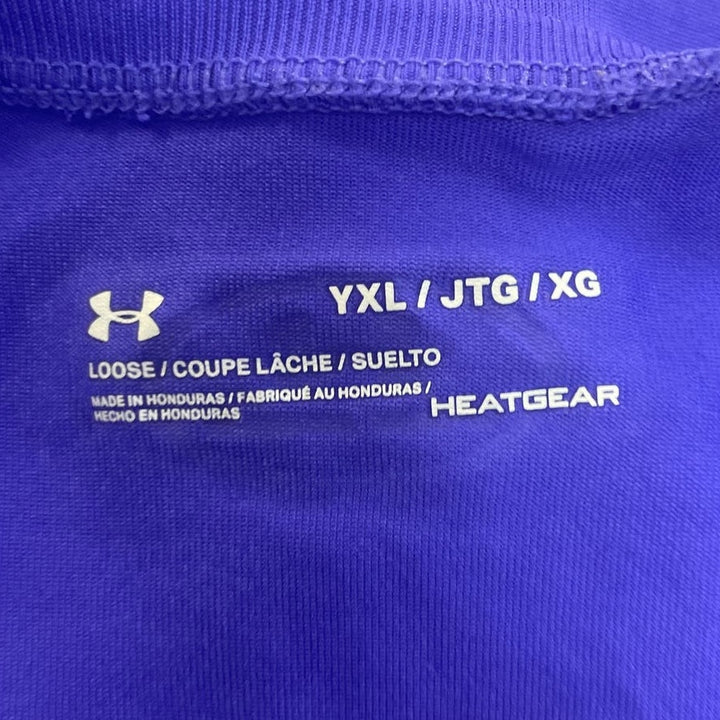 Under Armour Youth XL Long Sleeve Metallic Logo Loose Heatgear Athletic Tee