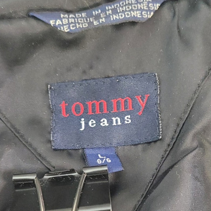 Tommy Hilfiger Womens Large Snap Up Polyester Nylon Long Sleeve Puffer Jacket