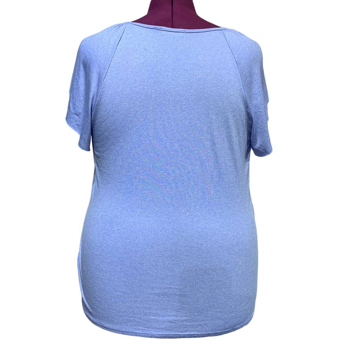 Elementz 2X Cap Sleeve Diagonal Ruffle Polyester Blend Stretchy Tank Top Blouse