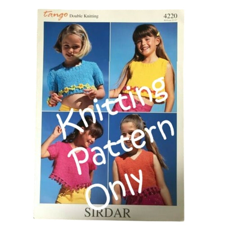 New Sirdar 4220 Tango Child Cropped Top Sweater Double Knitting Pattern