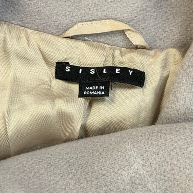 Sisley Womens Size 6 Euro 42 Cashmere Wool Blend Warm Swing Top Button Coat