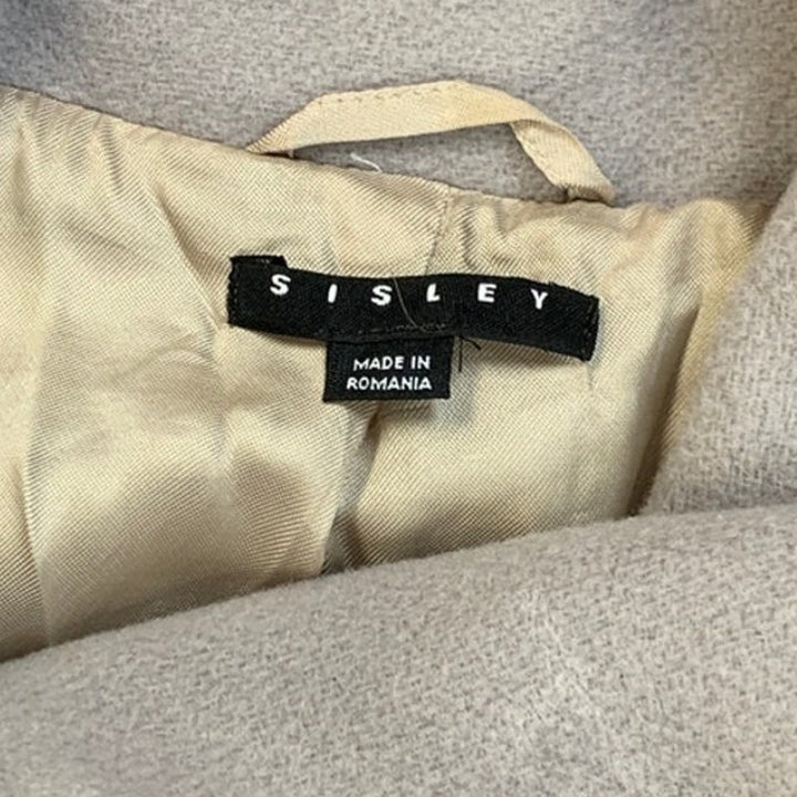 Sisley Womens Size 6 Euro 42 Cashmere Wool Blend Warm Swing Top Button Coat