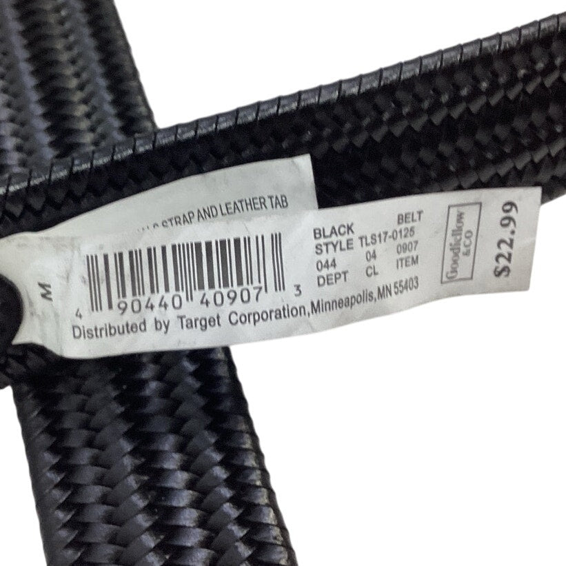 New Goodfellow &amp; Co Mens Medium Faux Leather Woven Adjustable Waist Belt