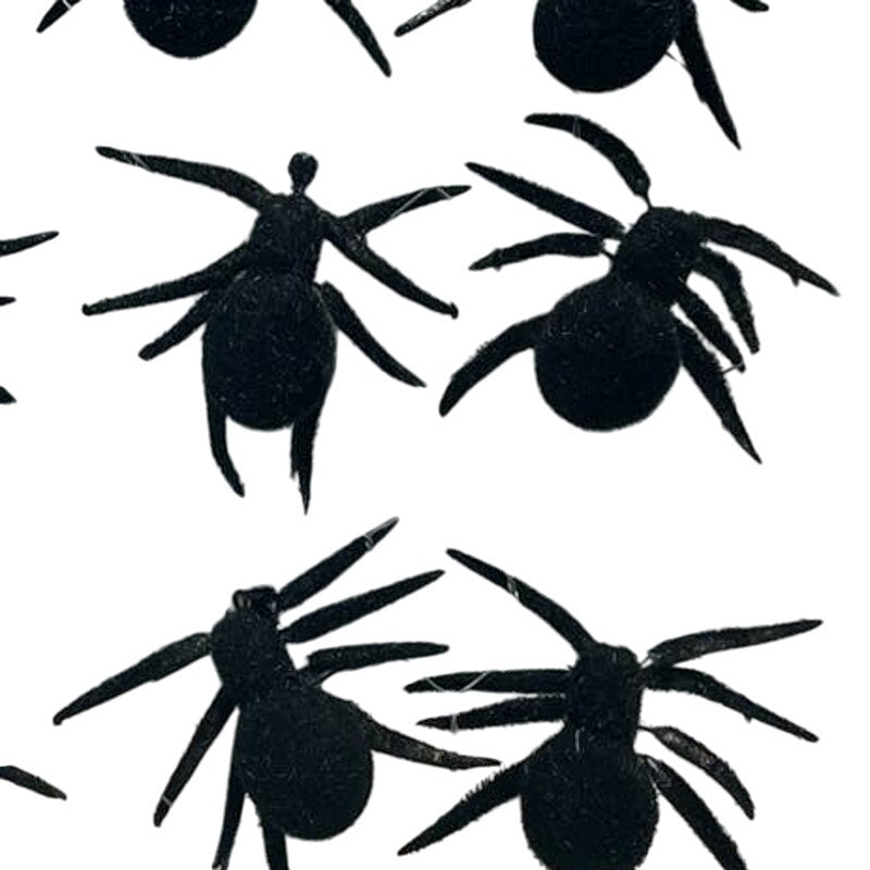 12 Black Furry Halloween Spider Tarantula Magnets, New in Package