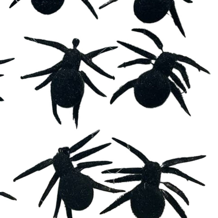12 Black Furry Halloween Spider Tarantula Magnets, New in Package