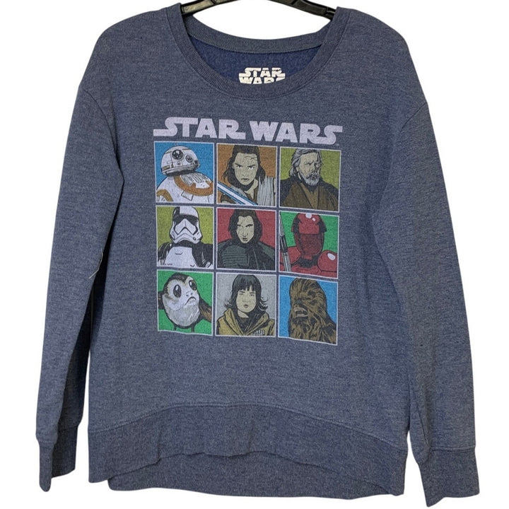 Star Wars Mens Medium R2D2 Chewbacca Character Long Sleeve Crew Neck Sweatshirt
