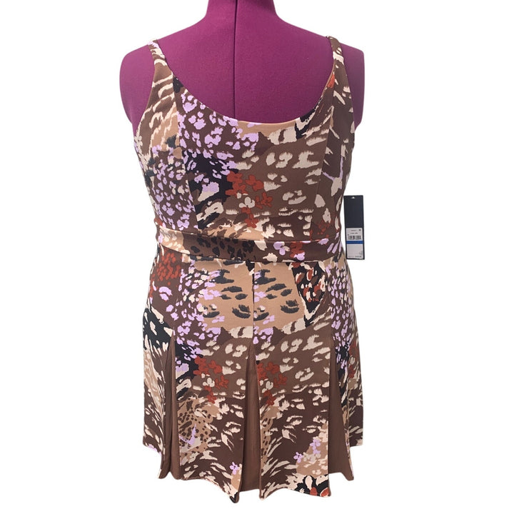 New Rachel Roy Womens Large Strappy Knee Length Floral Camo Fit Flare Dress