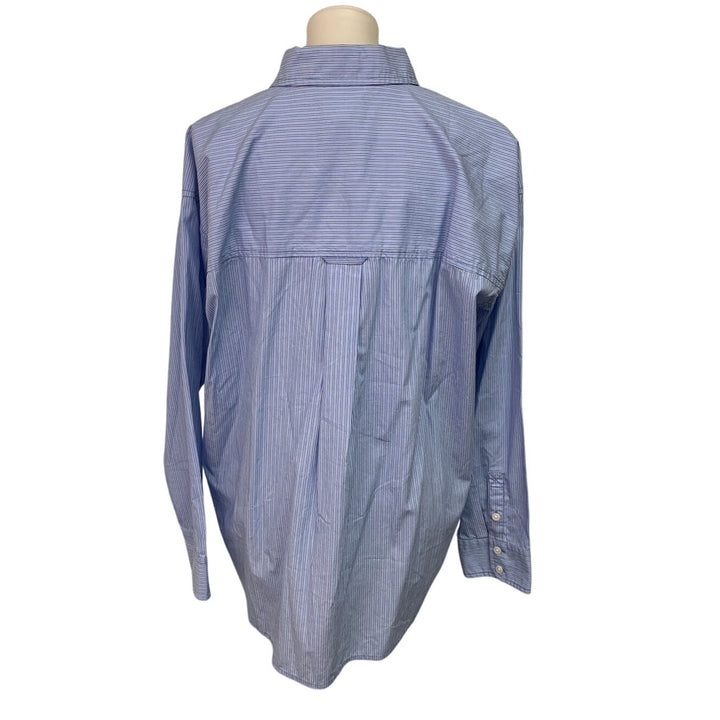 New American Eagle Womens Medium Striped Long Sleeve Button Up Collared Shirt