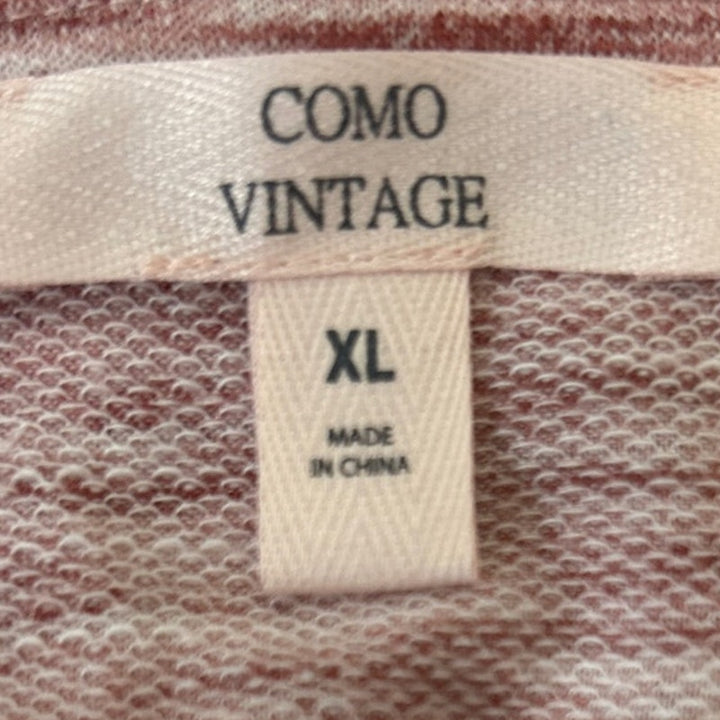 Como Vintage Womens XL Short Sleeve VNeck Front Tie PolyBlend Blouse