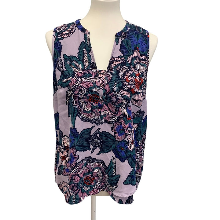 Maurices Womens Medium Sleeveless Floral 100% Polyester Flowy Tank Top Shirt