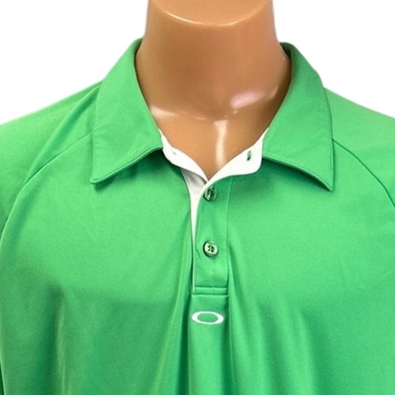 Oakley Mens XXL Neon Green 100% Polyester Collared Short Sleeve Polo Shirt